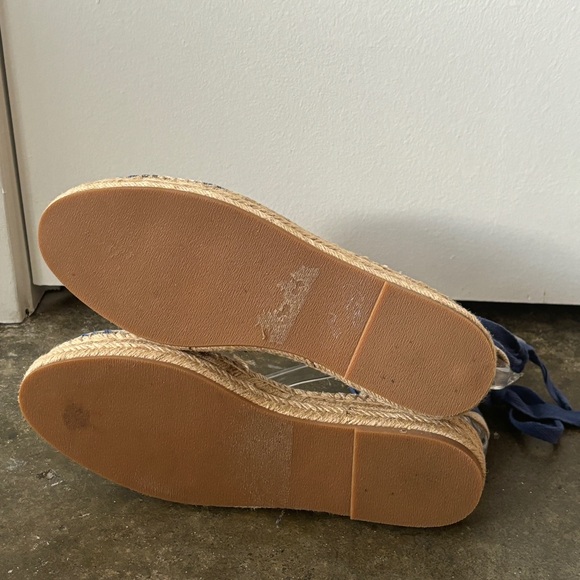 Splendid Evaleigh Canvas Striped Jute Lace Up Espadrille Sandals - Picture 6 of 8